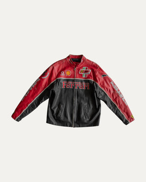 (M) 1990’S VINTAGE FERRARI RACING LEATHER JACKET
