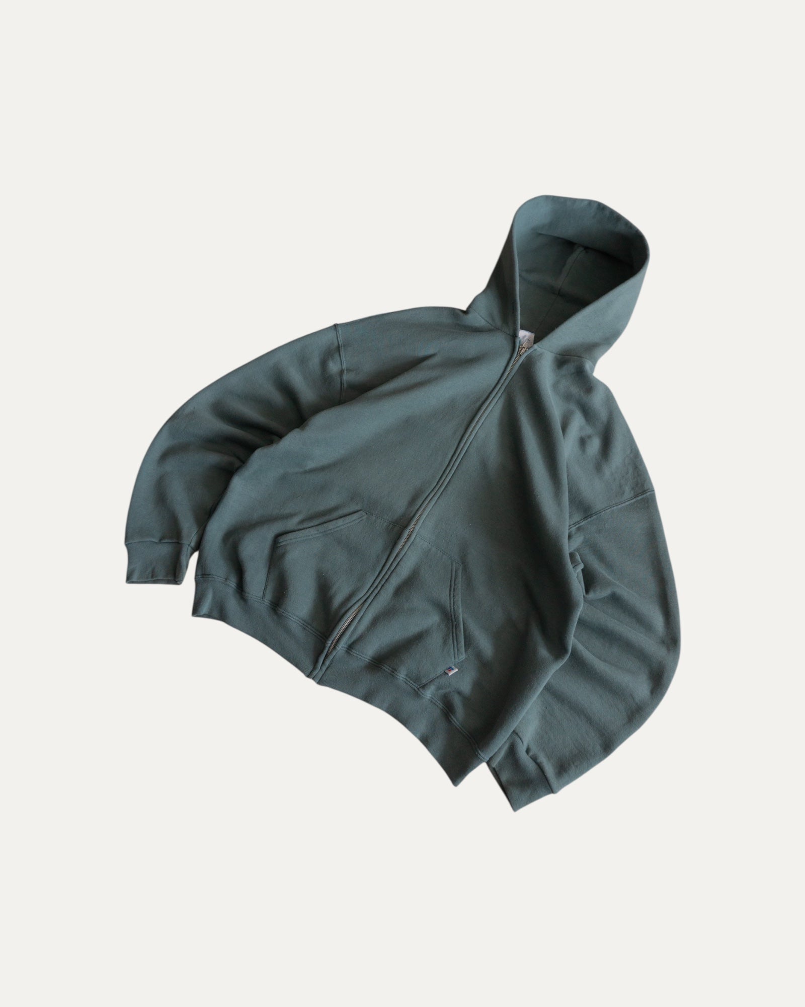 (XL) RUSSELL BLANK LIGHT GREEN HOODIE FULL ZIP