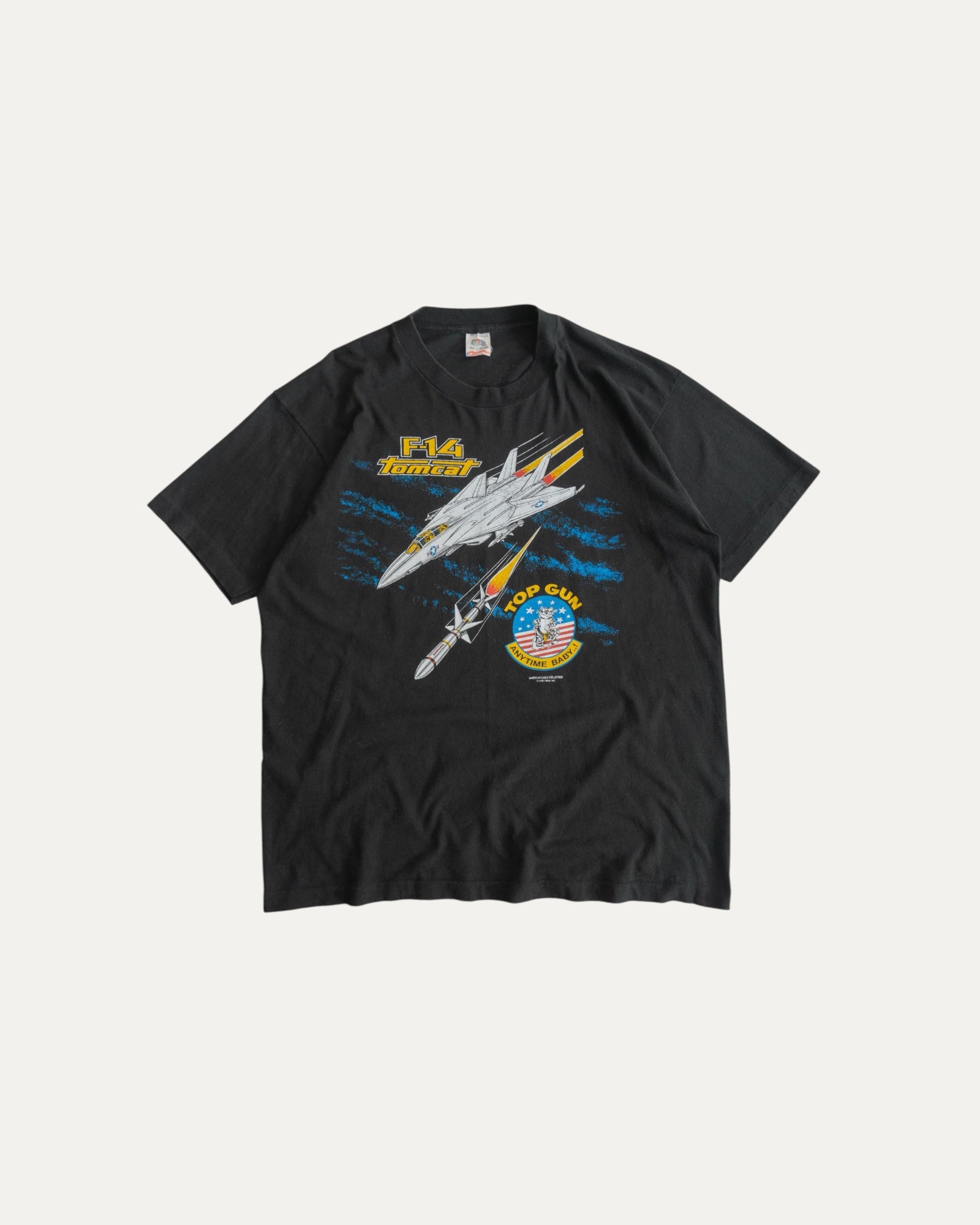 (L/XL) 80’S VINTAGE RARE TOPGUN TOM CAT F-14 TEE