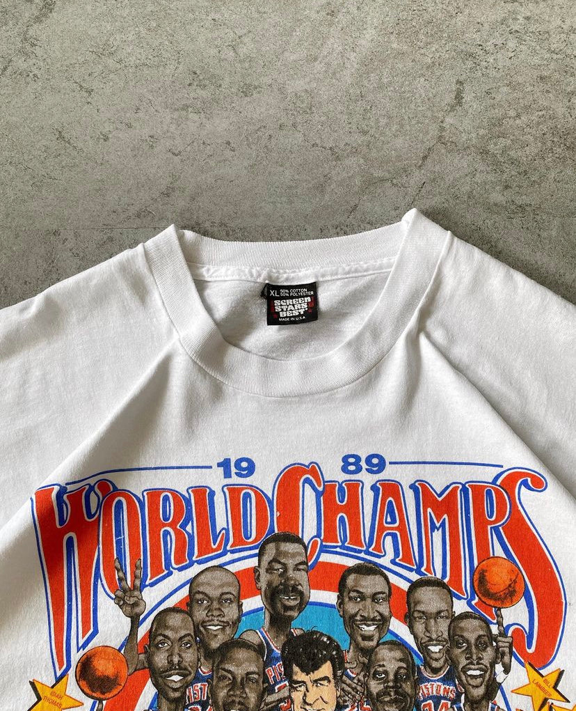 1989 Vintage Detroit Pistons World Champs Tee