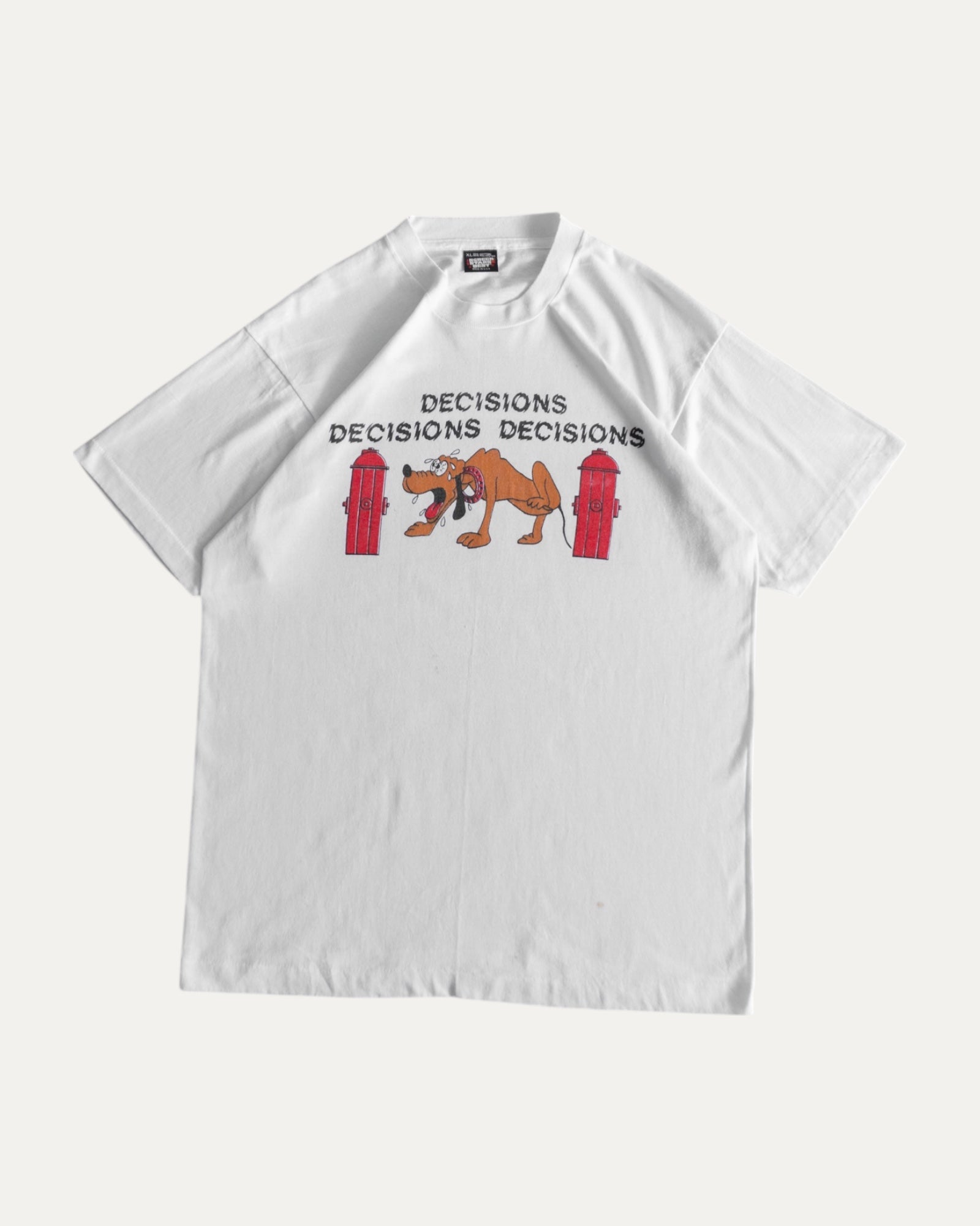 (XL) 90’S VINTAGE DECISIONS DECISIONS DOG HUMOR TEE