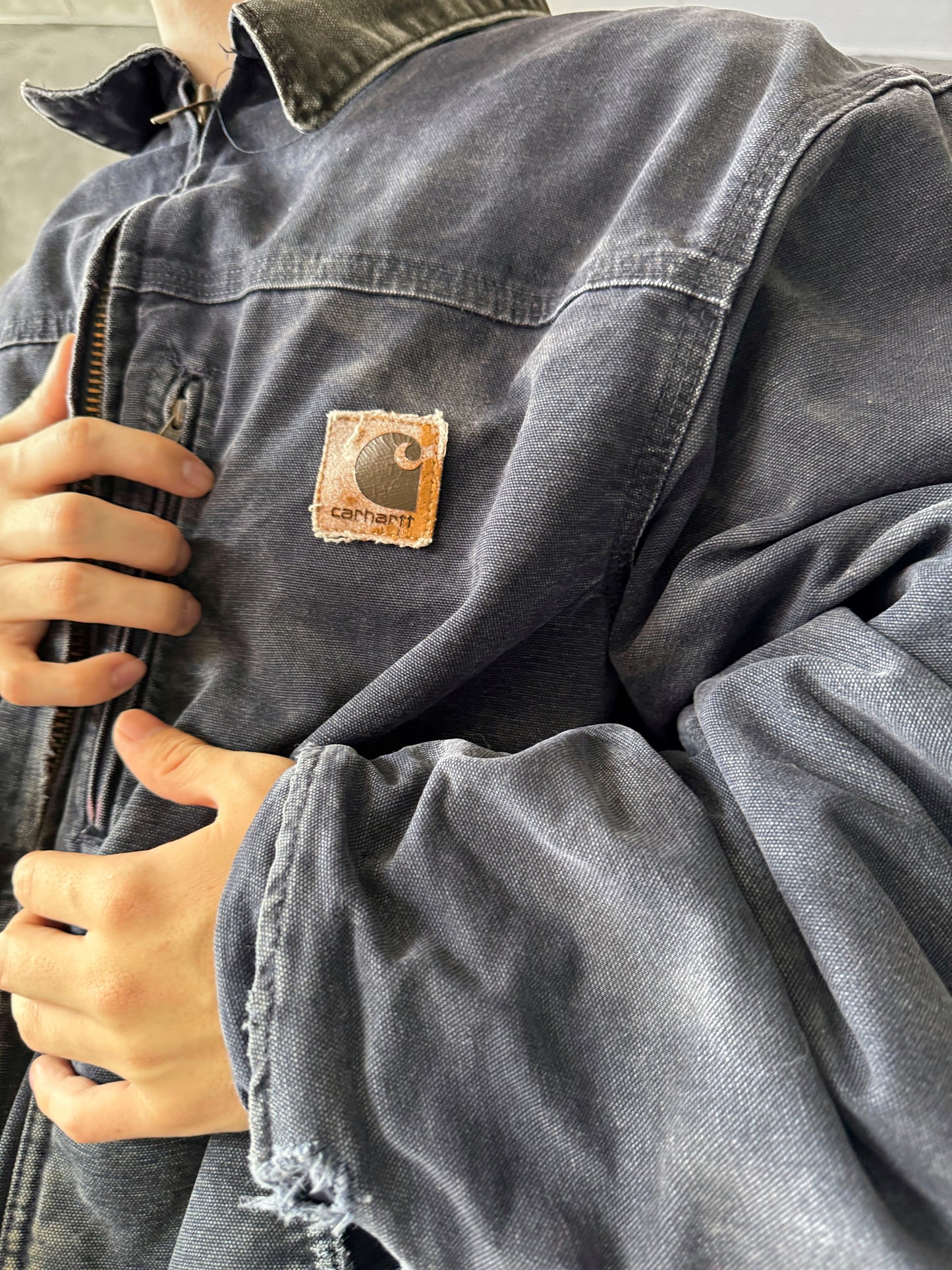 (XL) 90’s Vintage Carhartt Navy Jacket Workwear