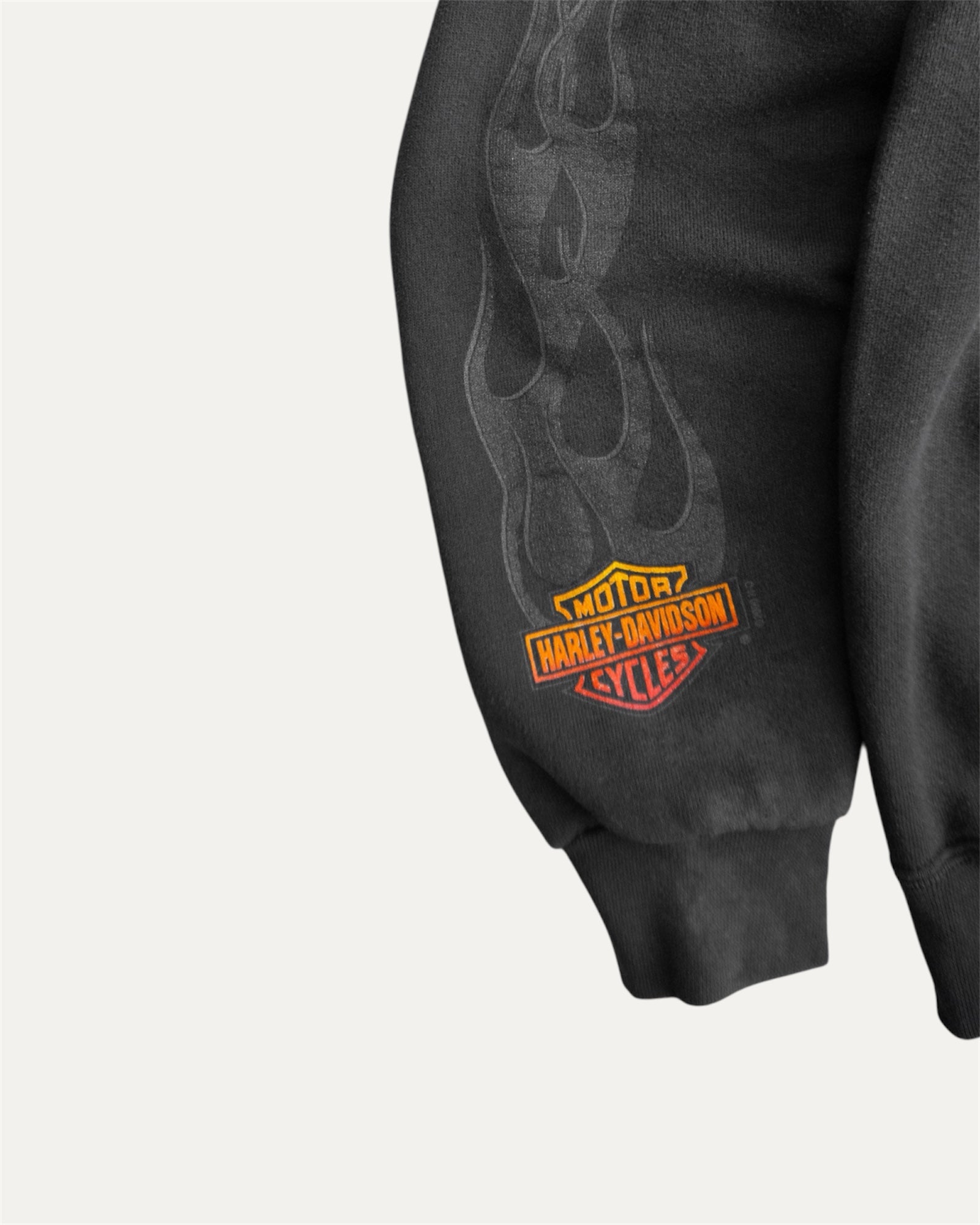 (M) VINTAGE HARLEY DAVIDSON FADED FLAMES HOODIE