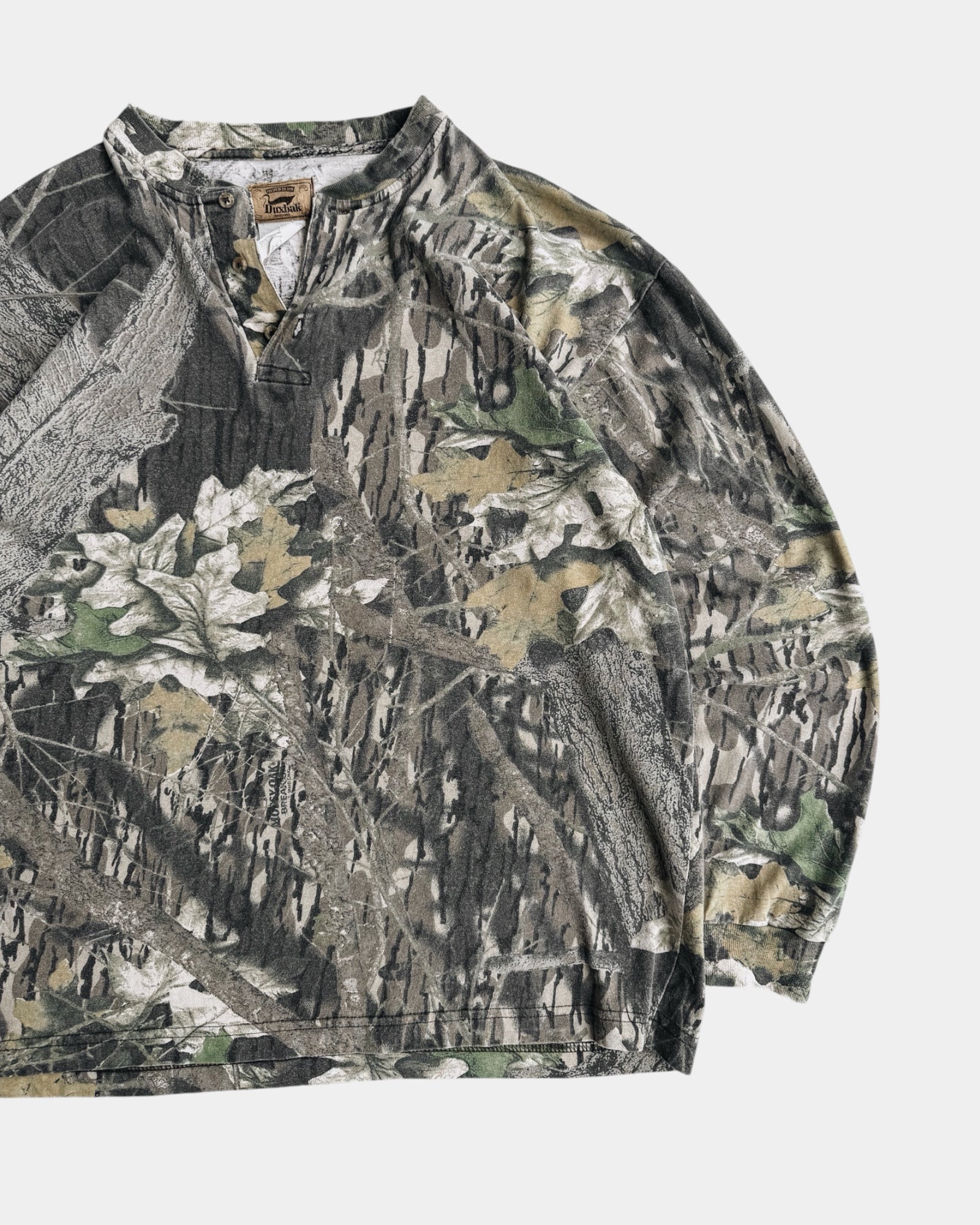 (L) VINTAGE REALTREE DUXBAK HENLEY CAMO LONG SLEEVE