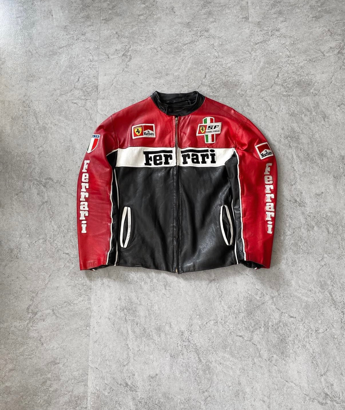 VINTAGE FERRARI CAMPIONE DEL MONDO RACING LEATHER JACKET