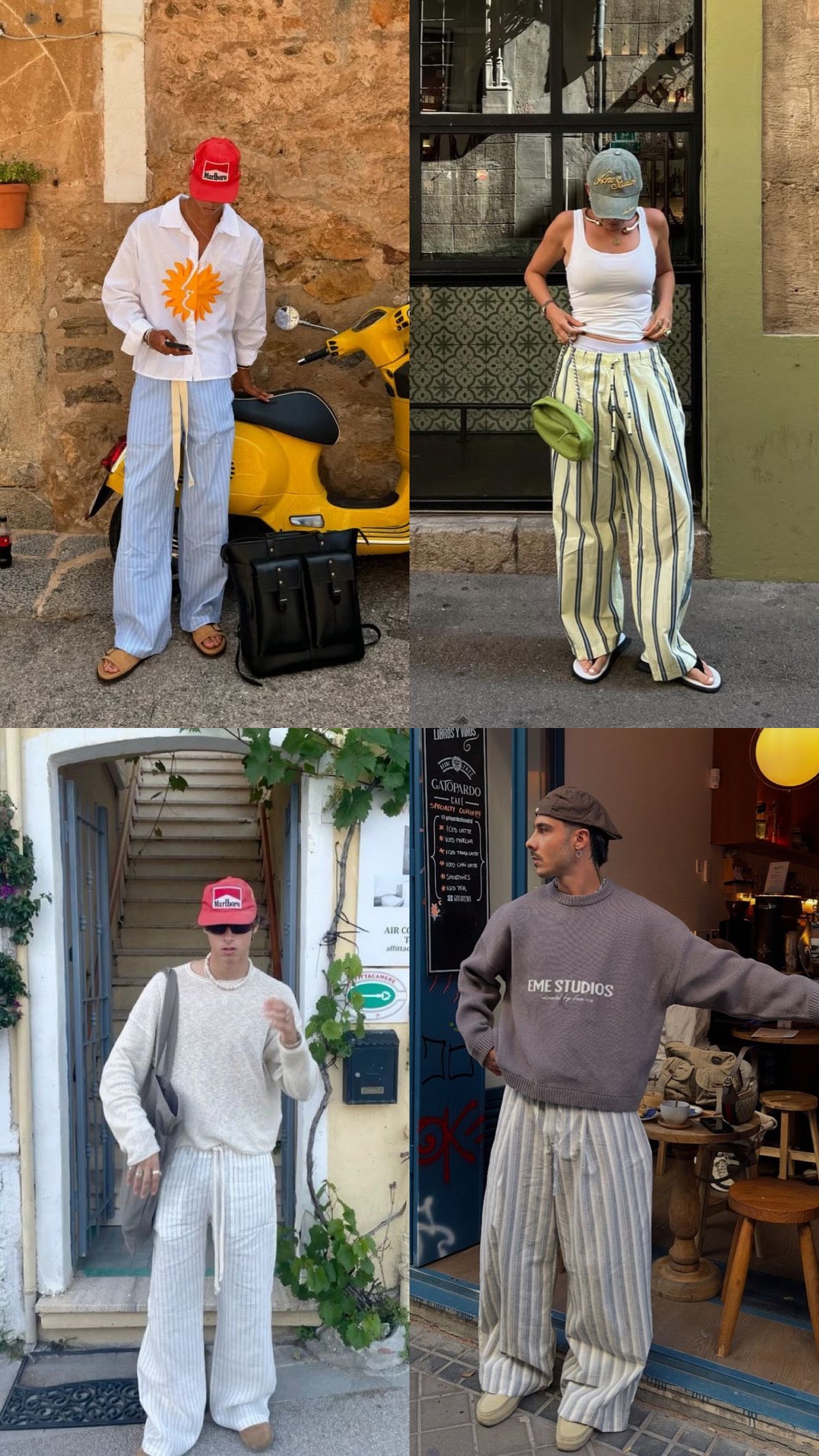 STRIPED WIDE LEG CHARMING CHARLIE PANTS - M