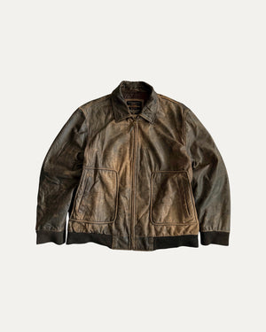 (L) VINTAGE MAY&ROSE FADED LEATHER JACKET