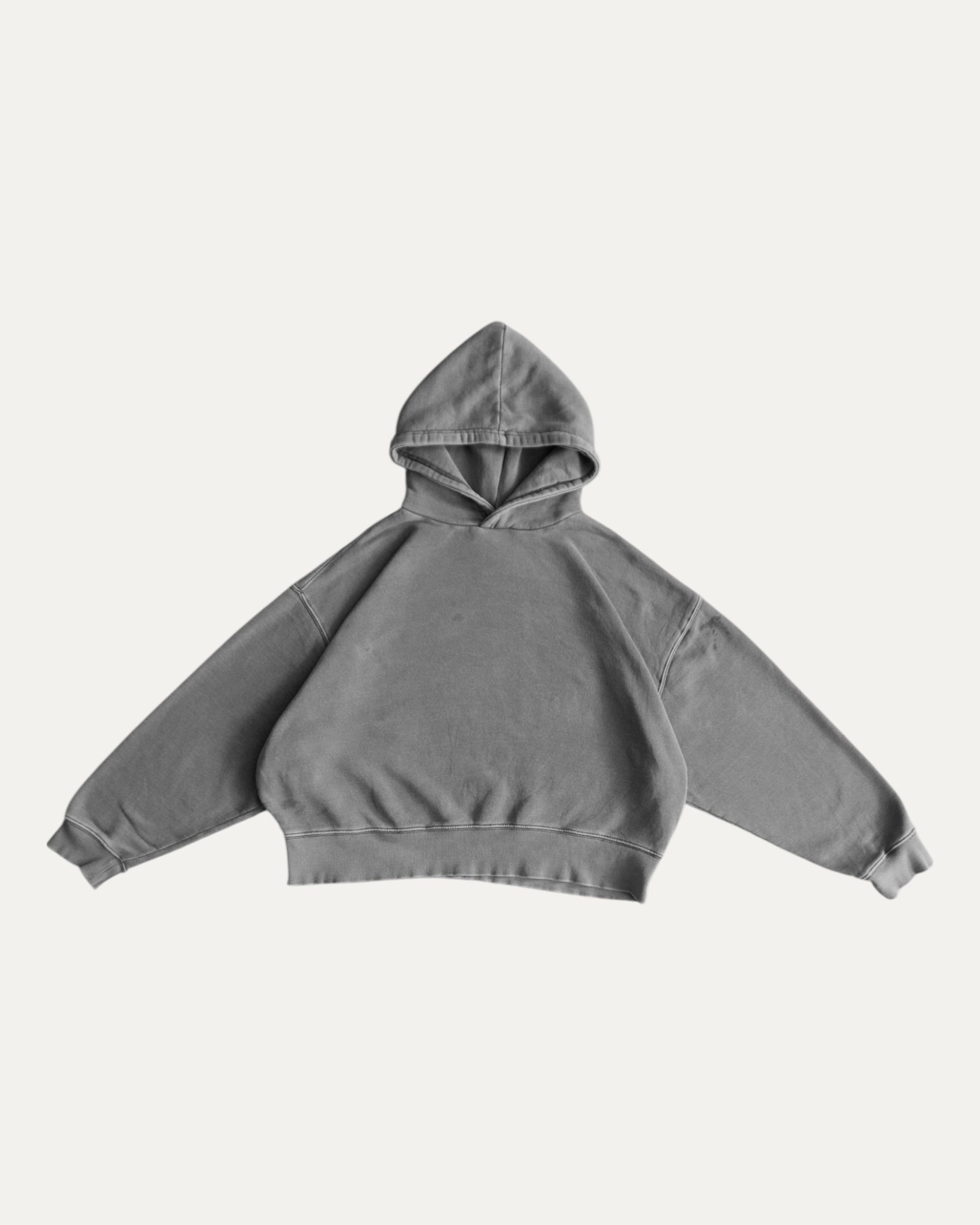 (BOXY M) GRAY FADED BOXY HOODIE