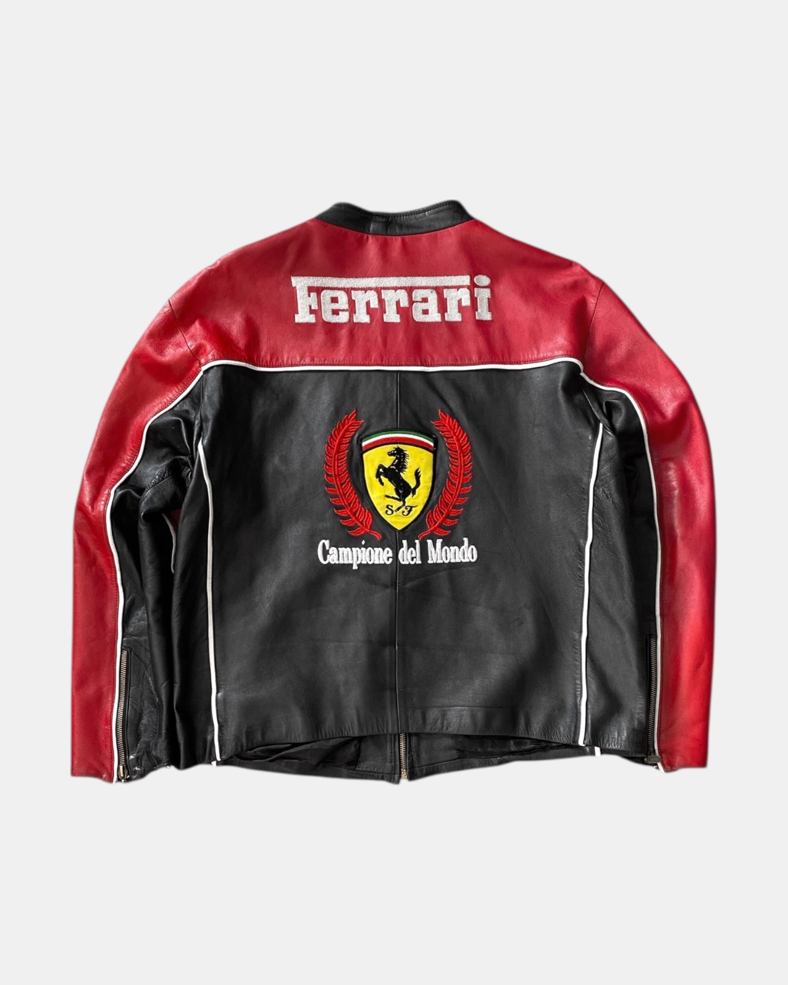 VINTAGE FERRARI CAMPIONE DEL MONDO RACING LEATHER JACKET