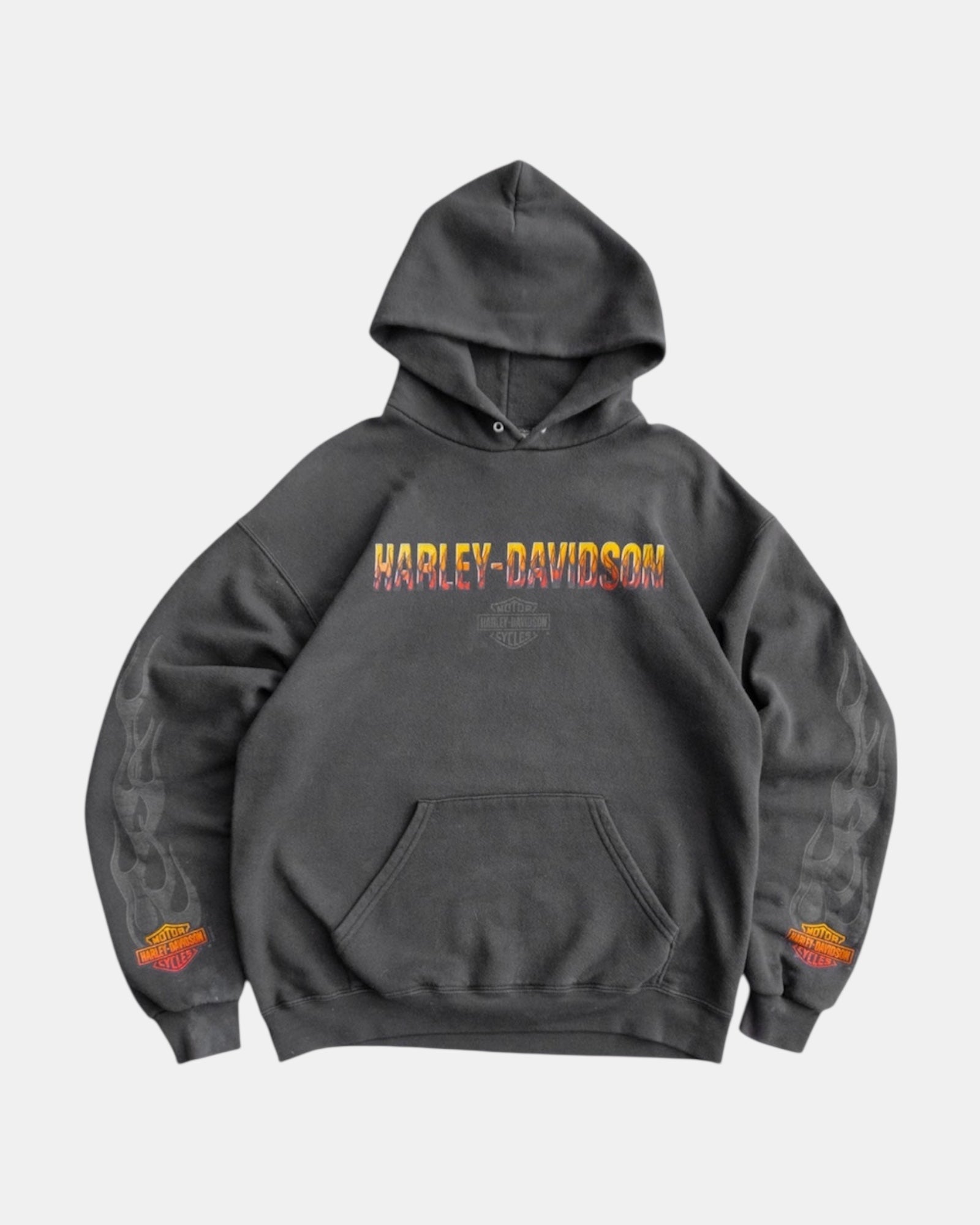 (M) VINTAGE HARLEY DAVIDSON FADED FLAMES HOODIE