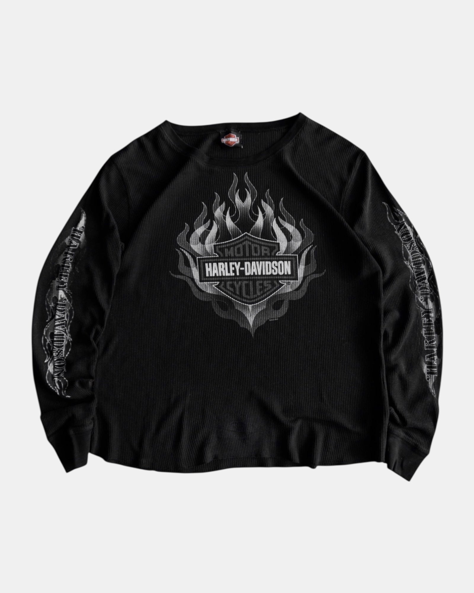 (S/M) VINTAGE HARLEY DAVIDSON THERMAL FLAMES LONG SLEEVE