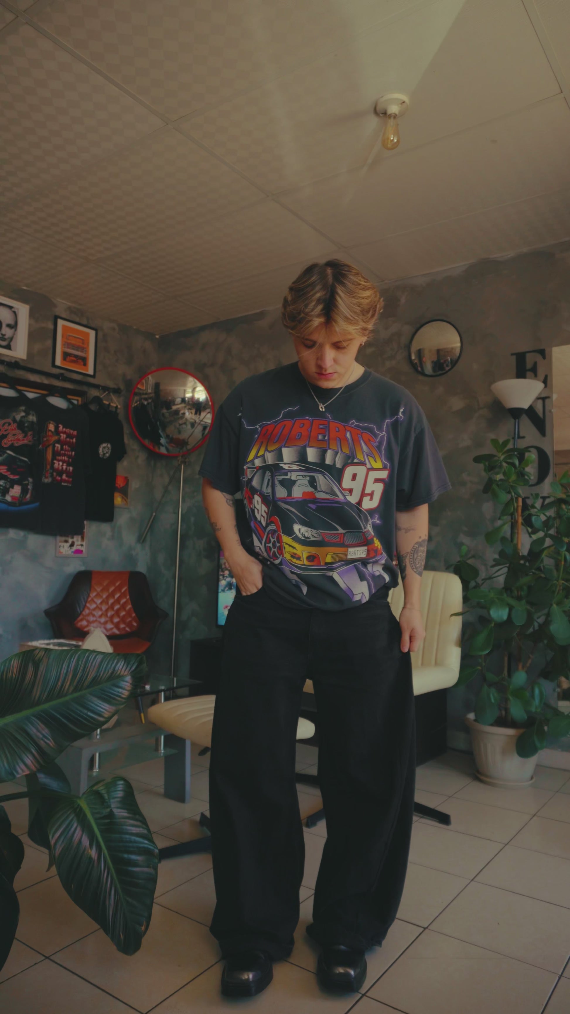 (L) ROBERTS 95 RACING THUNDER FADED TEE