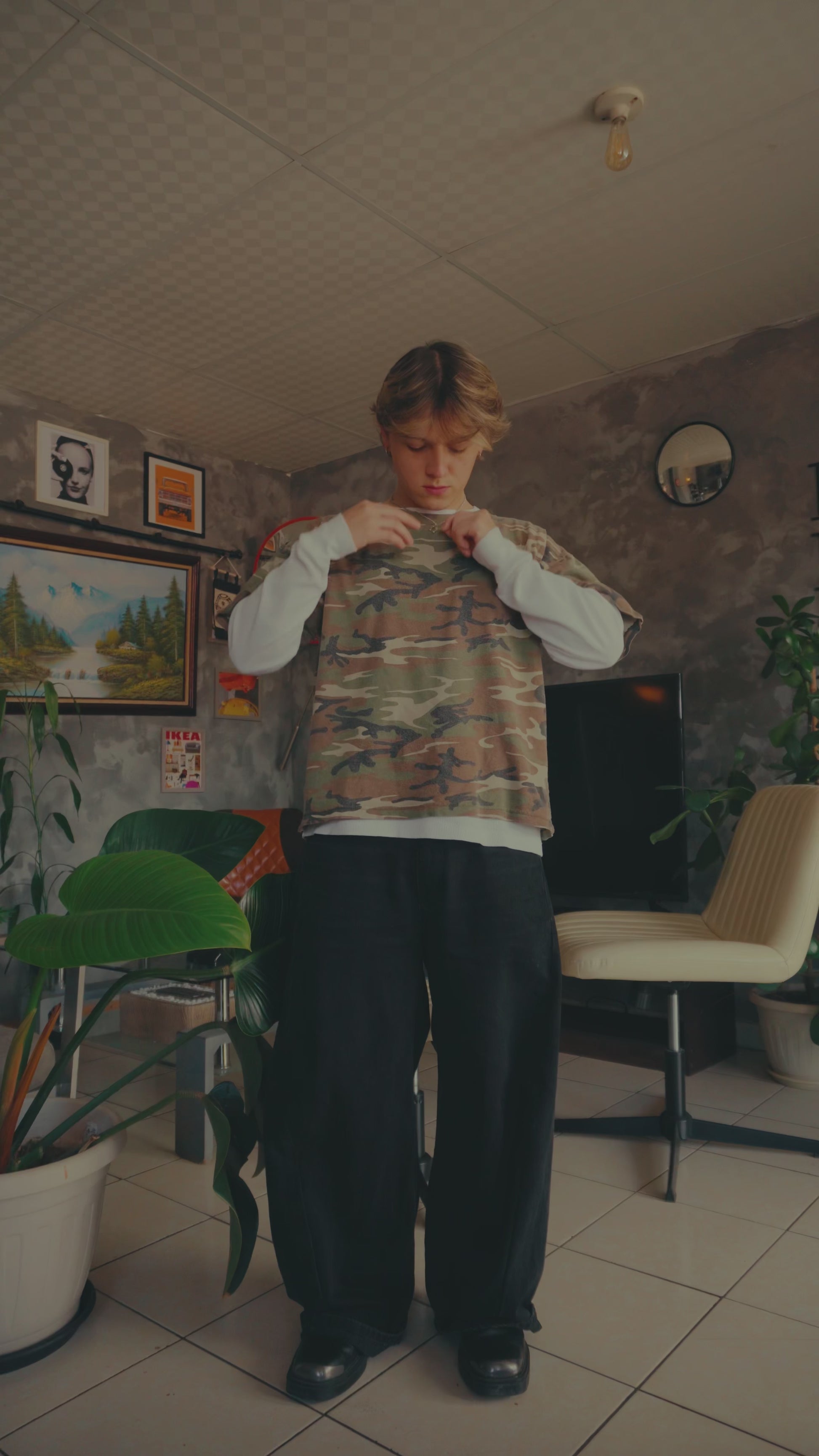 (BOXY M) 90’S VINTAGE CAMO TYPE REALTREE TEE