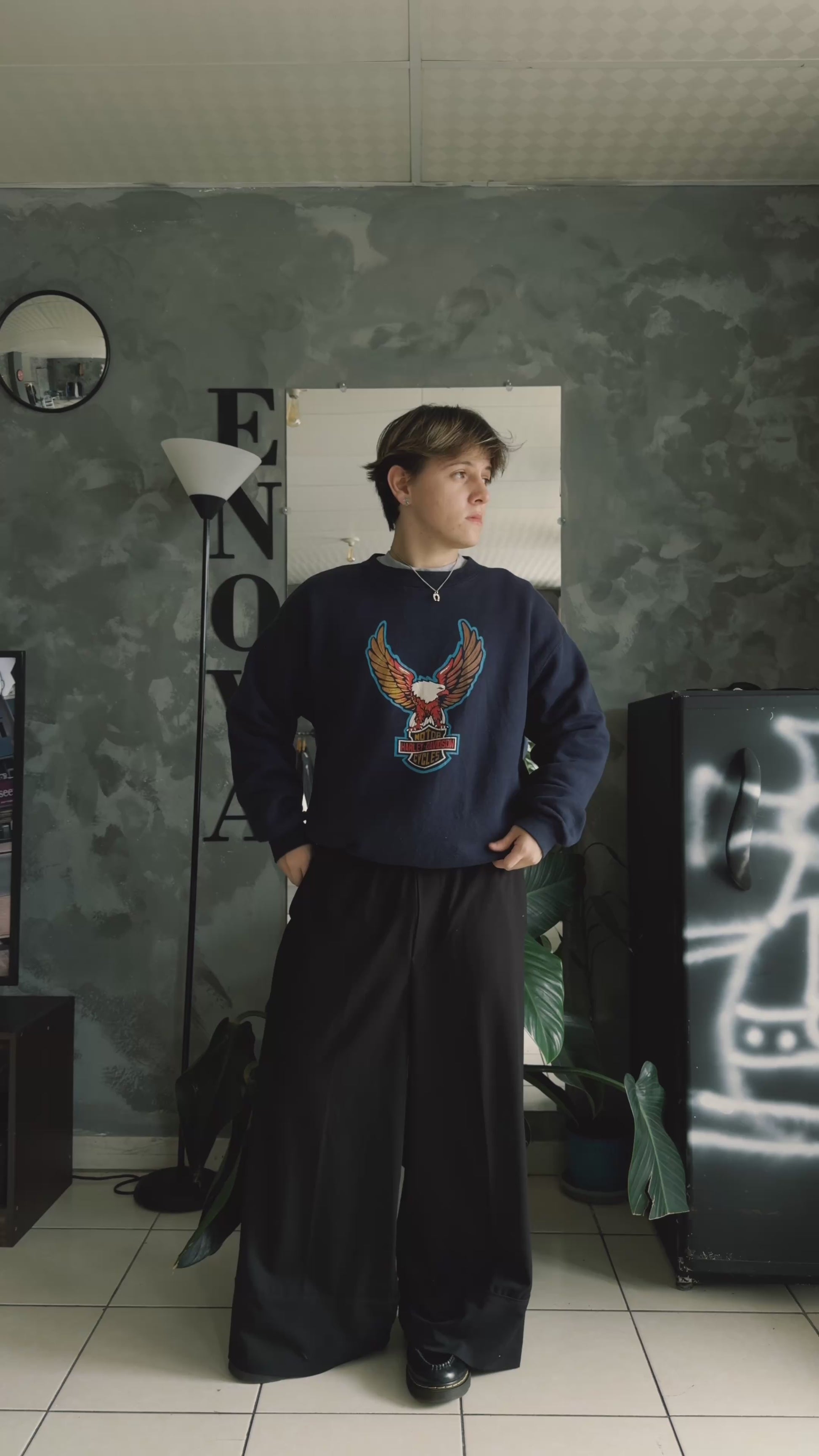 (L) 90’S VINTAGE HARLEY DAVIDSON CREWNECK