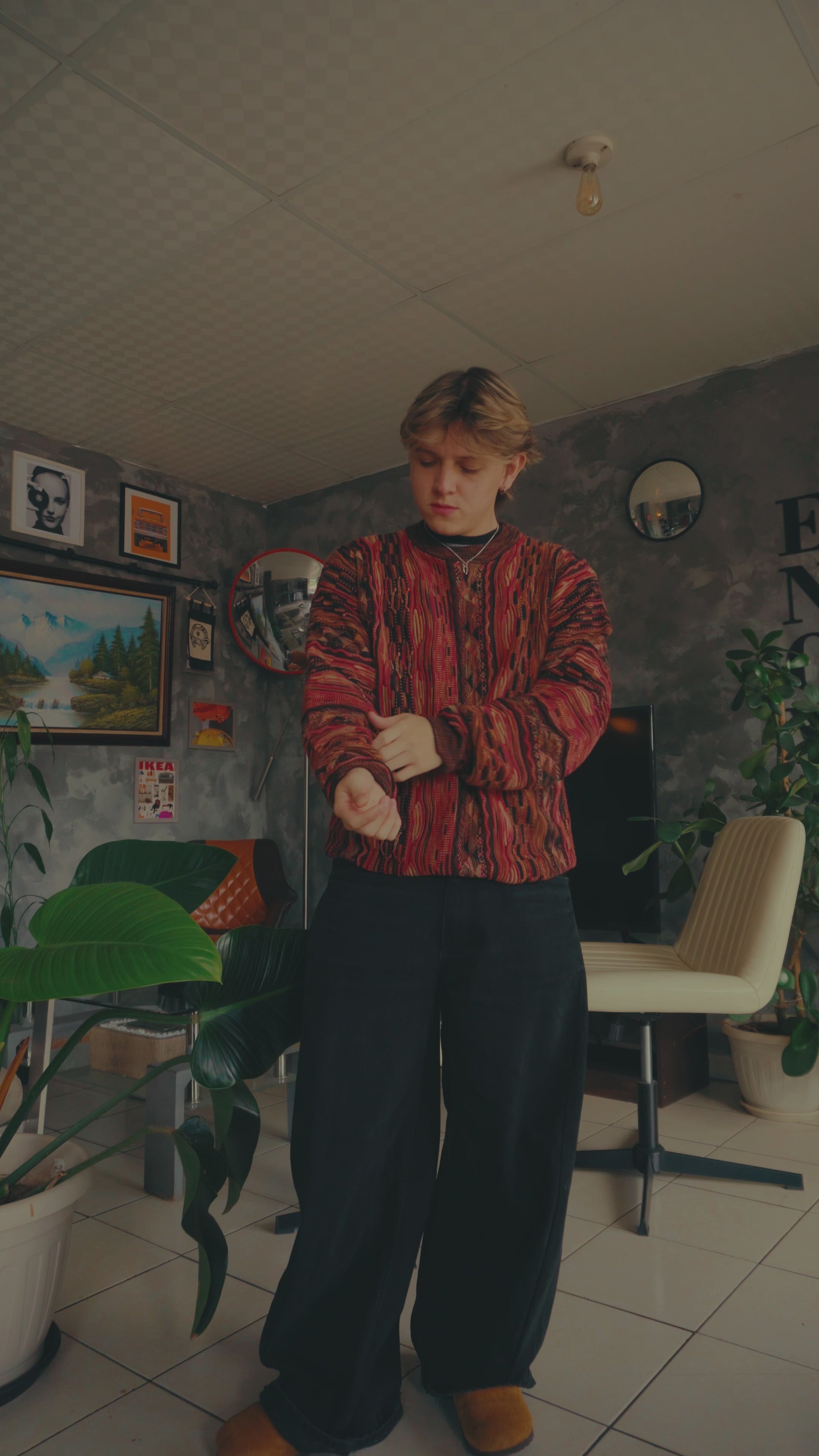 (L) VINTAGE NORM THOMPSON TYPE COOGI SWEATER