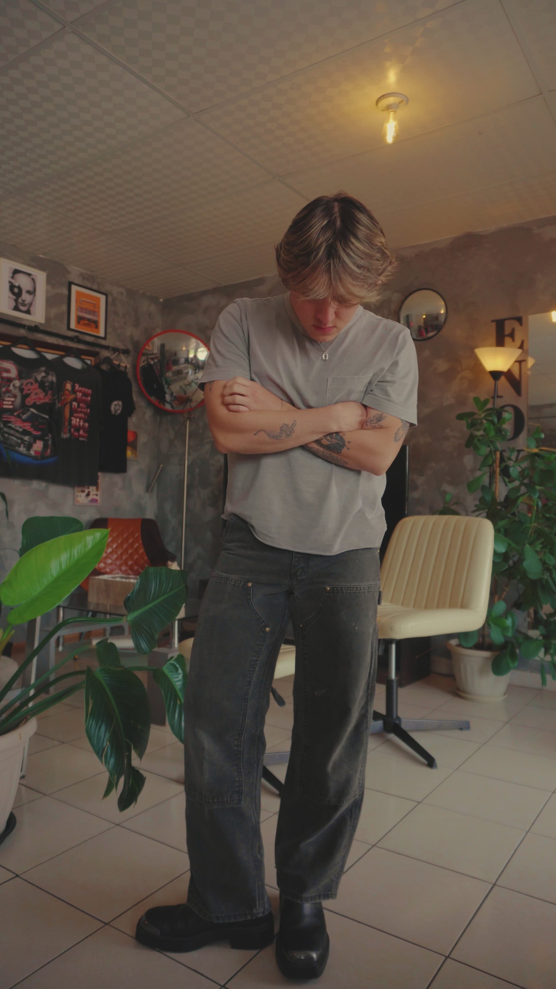 VINTAGE CARHARTT DOUBLE KNEE FADED PANTS - 30x30