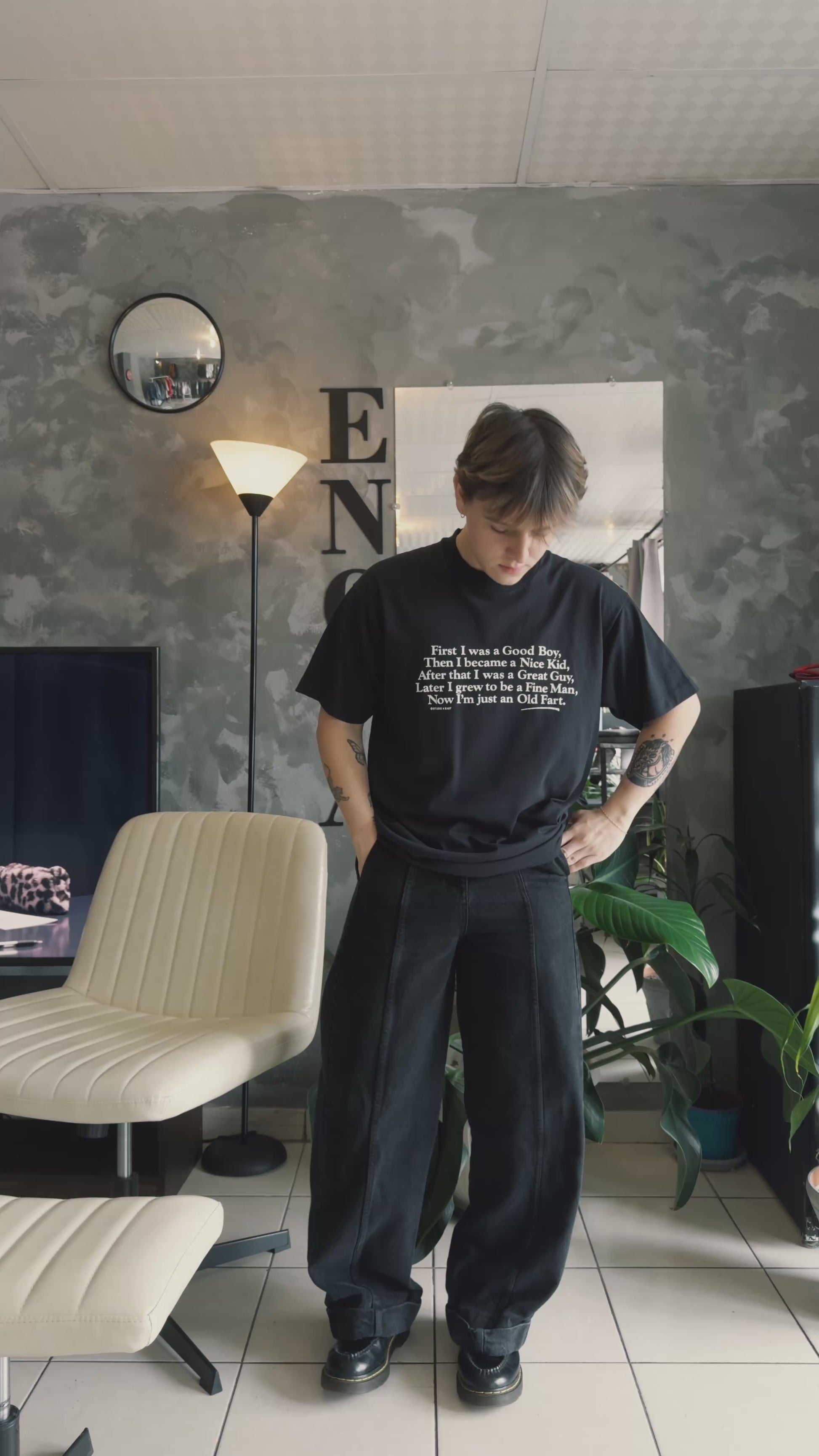 (FIT L) 90’S VINTAGE “GOOD BOY TO OLD FART” HUMOR TEE