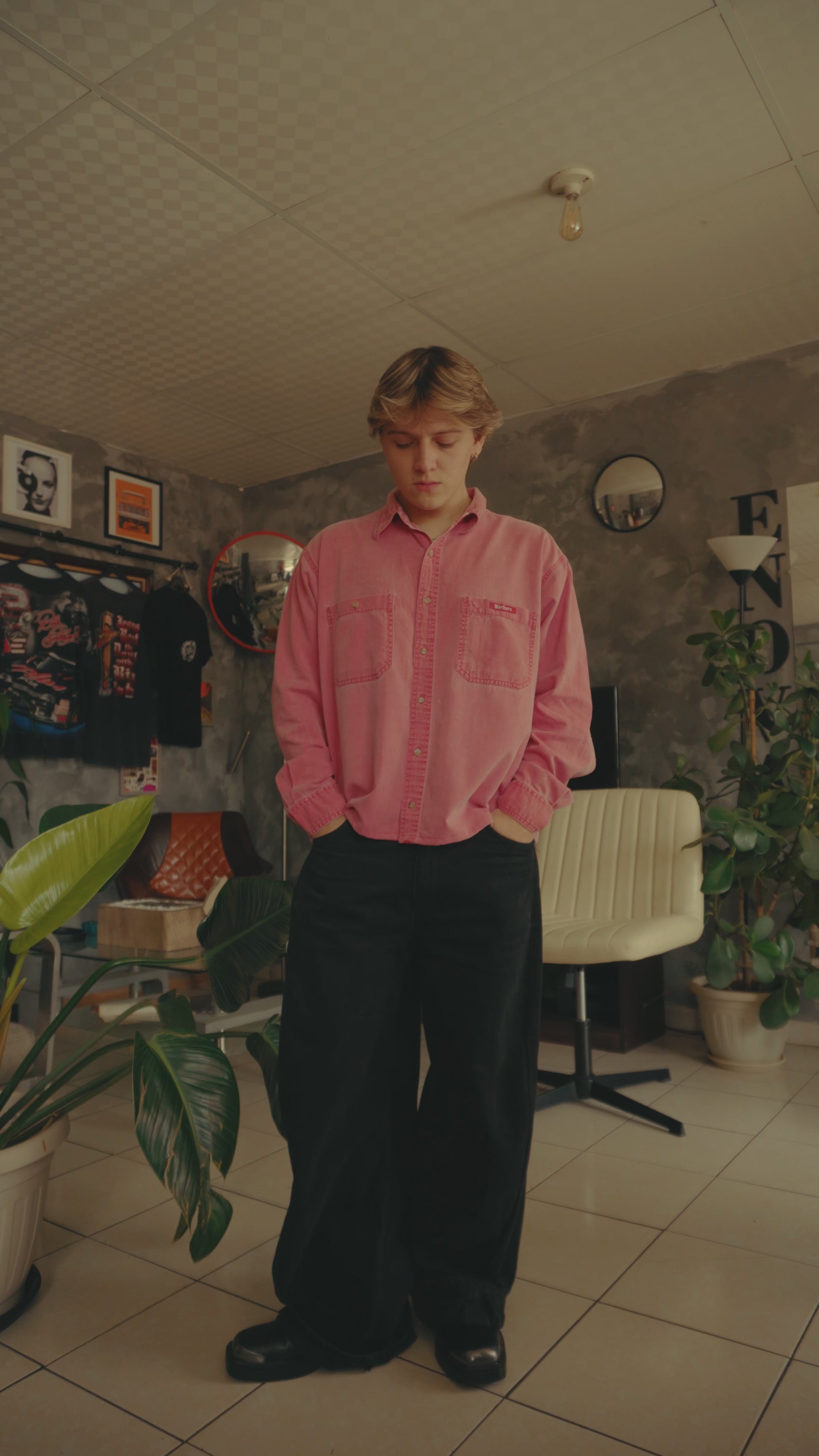 (M/L) 90’S VINTAGE MARLBORO SUNFADED SHIRT