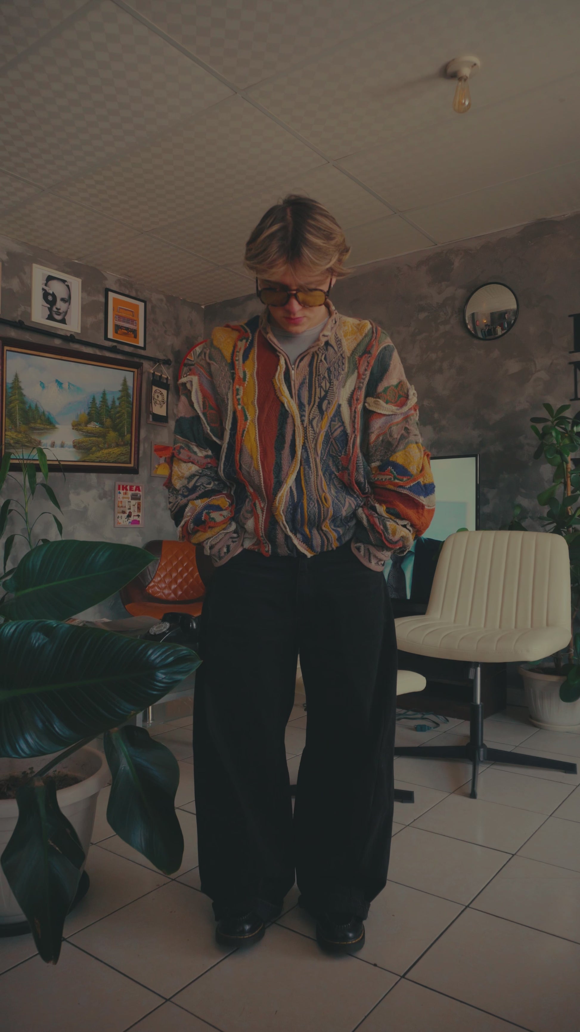 (FIT XL) VINTAGE COOGI 3D SWEATER