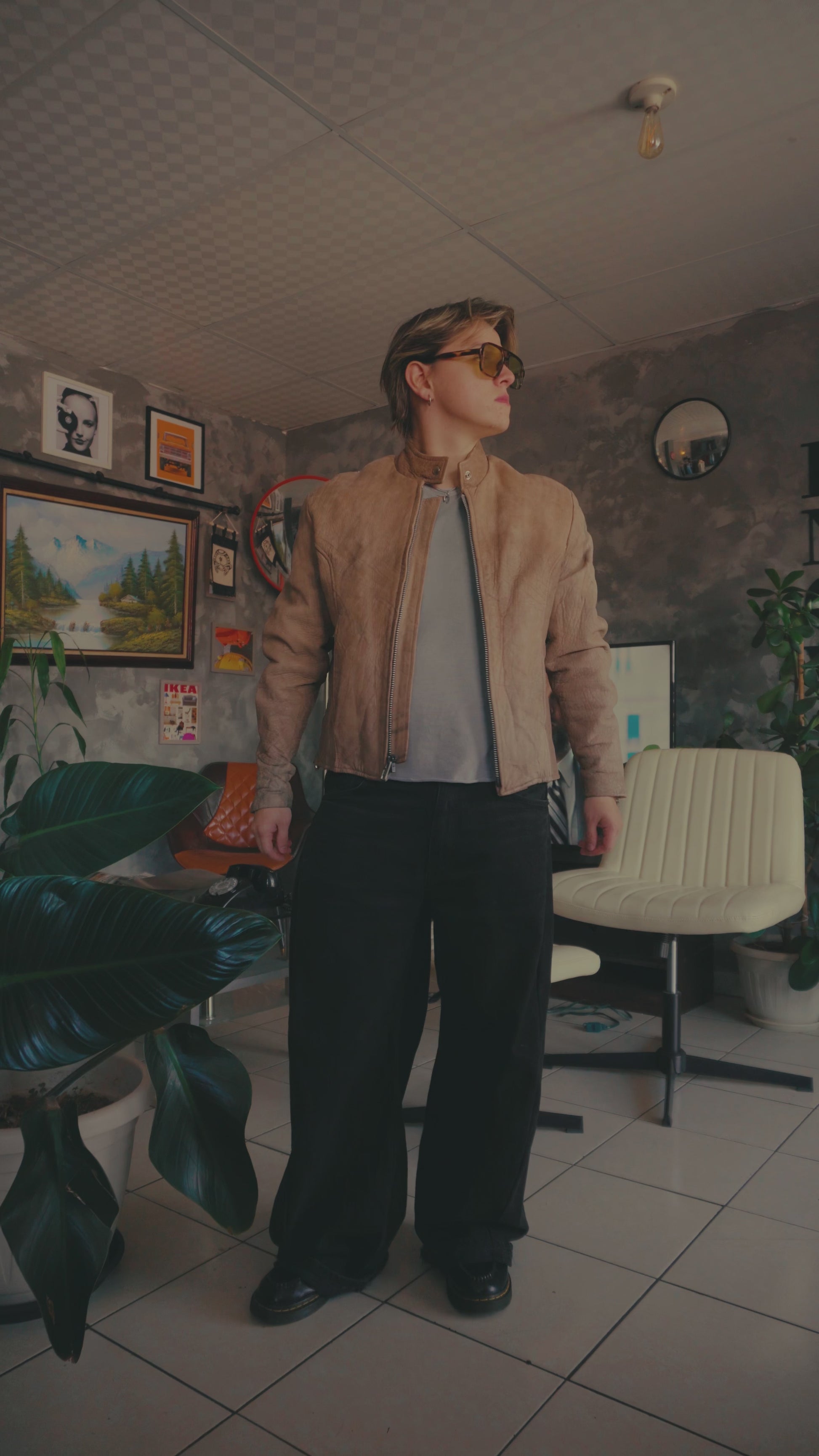 (L) VINTAGE HOT LEATHERS JACKET