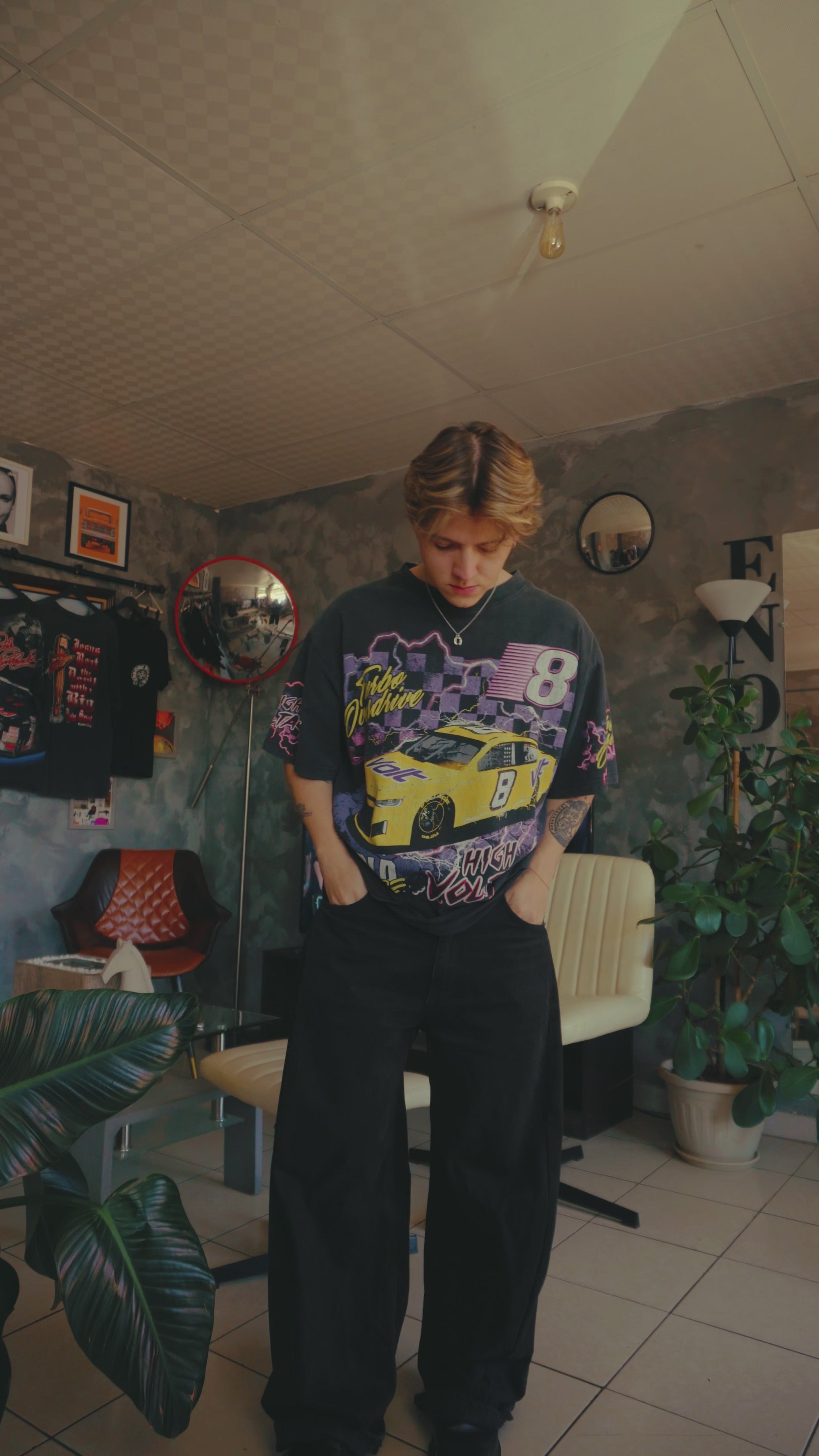 (FIT L) RACING THUNDER FADED TEE