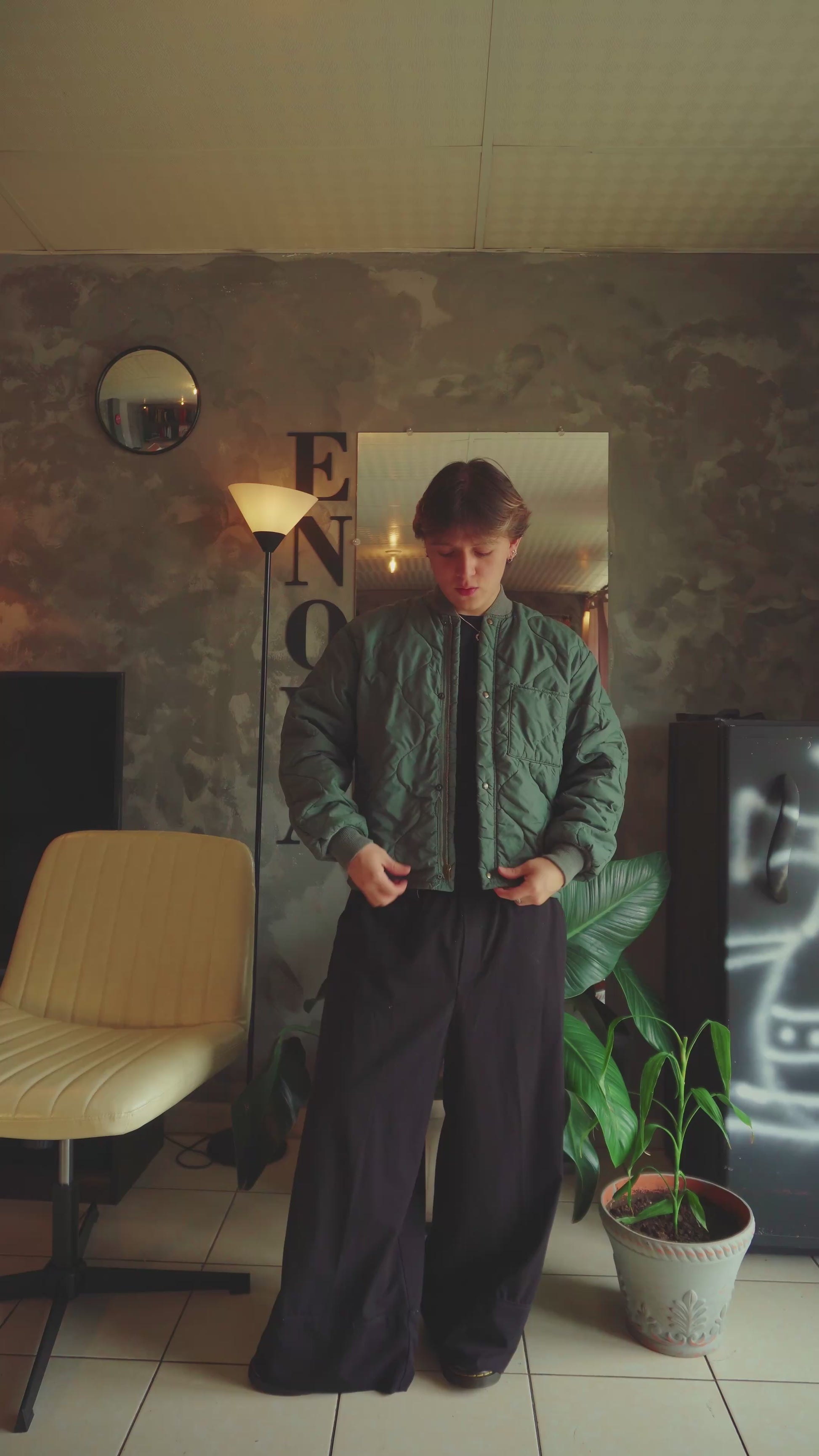 (M) 90’S VINTAGE MILITAR LINER JACKET