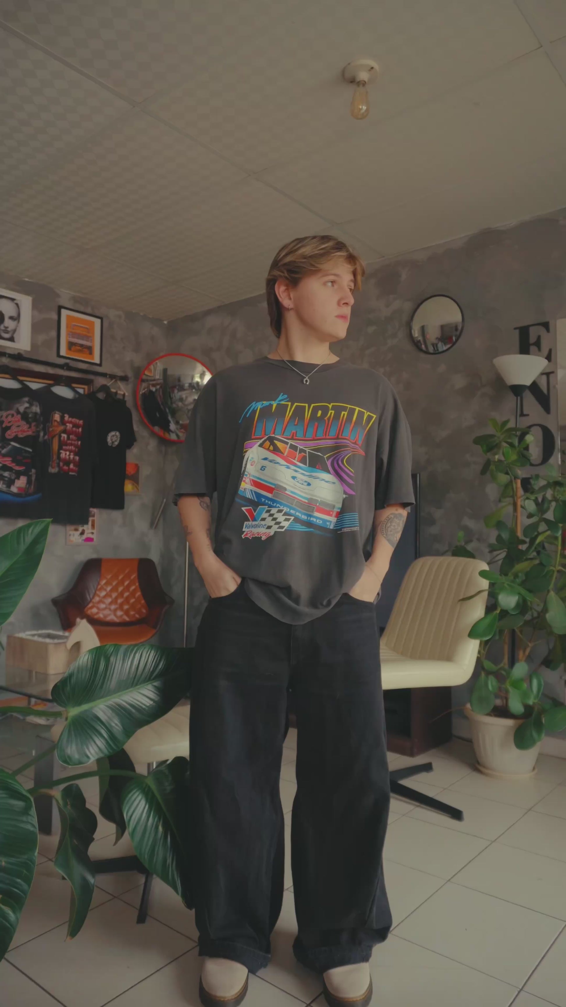 (XL) 90’S VINTAGE NASCAR MARK MARTIN FORD FADED TEE