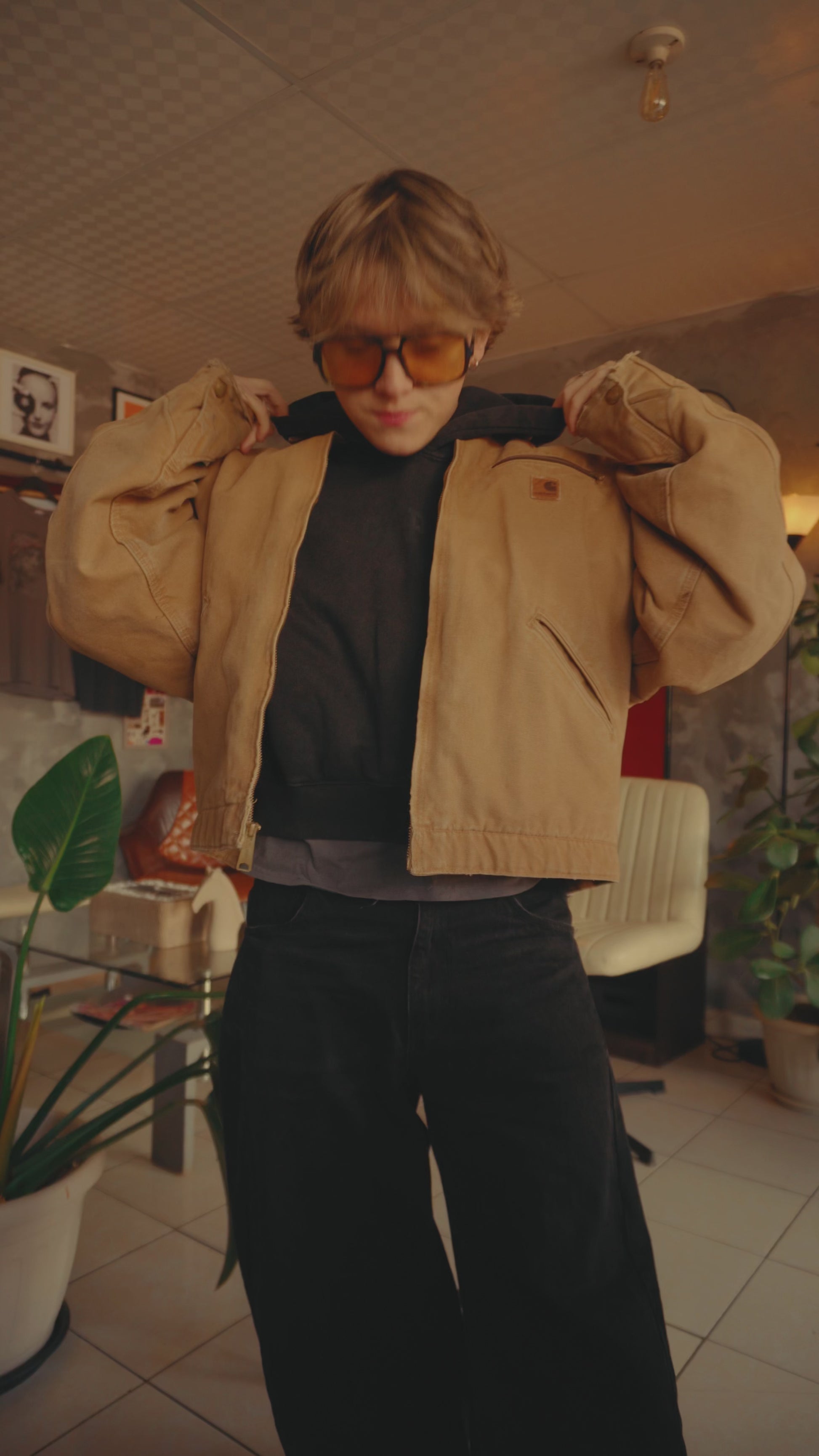 (L/XL) VINTAGE J97 CML CARHARTT DETROIT JACKET